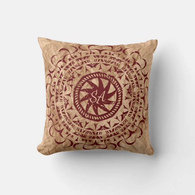 Coussin Papier broyé vintage Conçu Monogrammé (Recto)