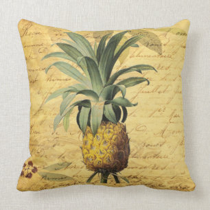 Coussin Papier calligraphié pineapple rustique élégant