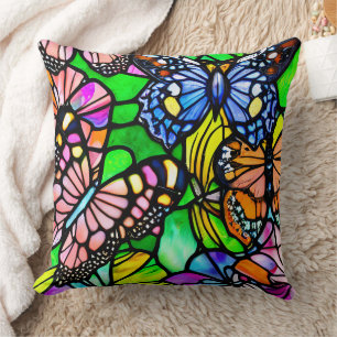 Coussin Papier de verre papillon d'art
