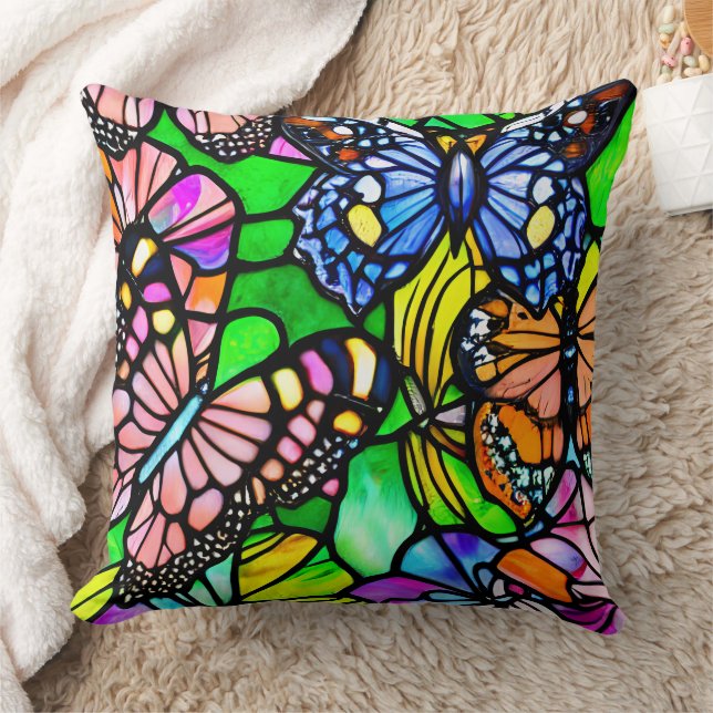 Coussin Papier de verre papillon d'art (Couverture)
