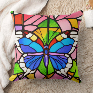 Coussin Papier de verre papillon d'art