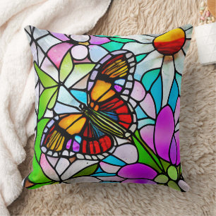 Coussin Papier de verre papillon d'art