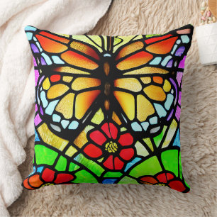 Coussin Papier de verre papillon d'art