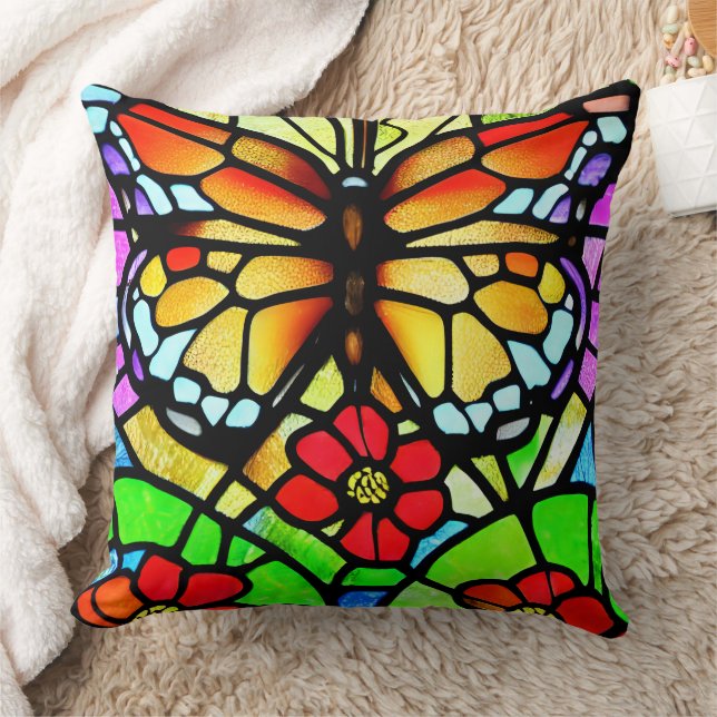 Coussin Papier de verre papillon d'art (Couverture)