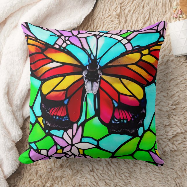 Coussin Papier de verre papillon d'art (Couverture)