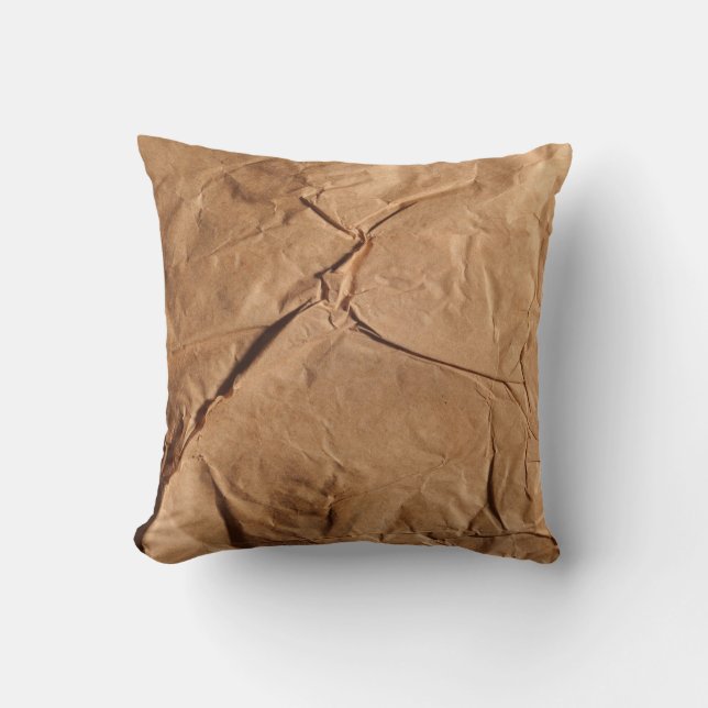 Coussin Papier d'emballage Recyclé. Texture. (Recto)