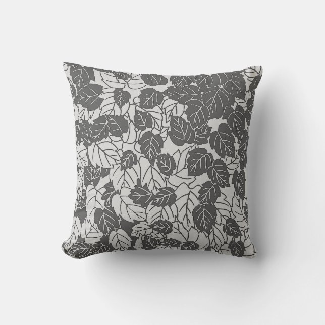 Coussin Papier japonais, gris clair et foncé / gris (Recto)