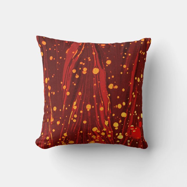 COUSSIN PAPIER MARBÉ ROUGE ABSTRAIT AVEC ÉPAULES D'OR (Recto)