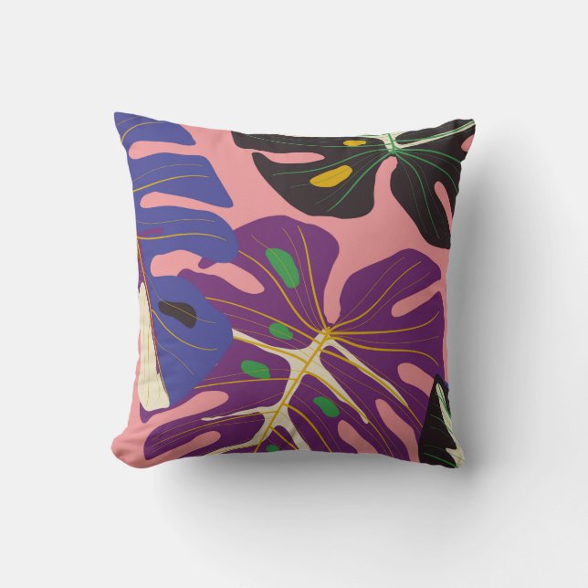 Coussin Papier peint art déco feuille de luxe. Arrière - p (Recto)