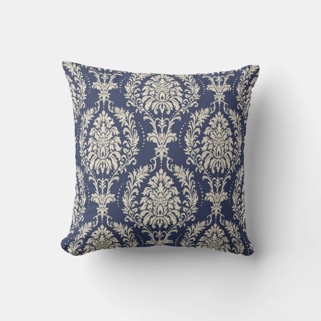 Coussin Papier peint damassé incomparable. Patch vintage t (Recto)
