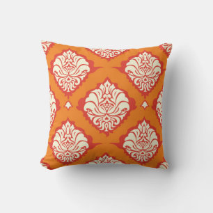 Coussin papier peint damassé transparent fleurs ornement