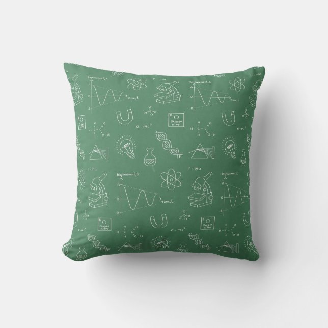 Coussin Papier Peint Doodles de Science pour les Geeks pou (Recto)
