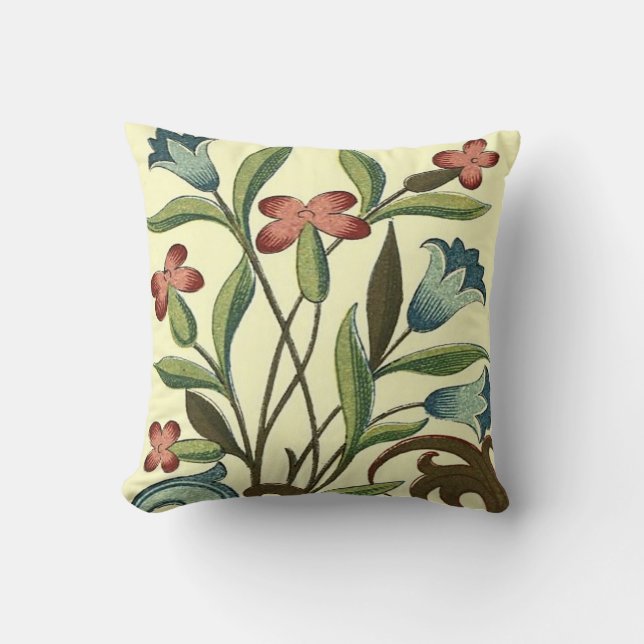 Coussin Papier peint floral Art Nouveau Joli (Recto)