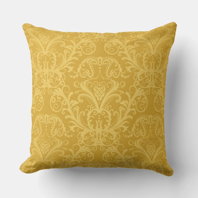 Coussin Papier peint floral d'or de luxe (Recto)