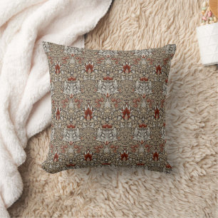 Coussin Papier peint floral Terreux Brun de William Morris
