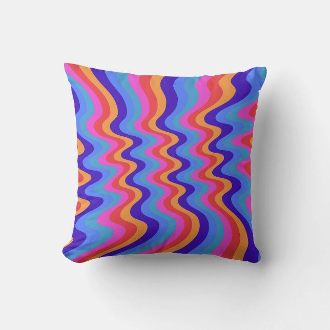 Coussin Papier peint Hippie Trippy Retro des années 1960 (Recto)