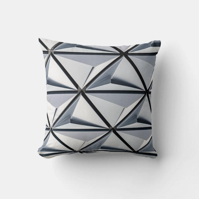 Coussin Papier peint numérique gris et noir (Recto)