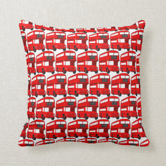 Coussin Papier peint rouge d'autobus à impériale de