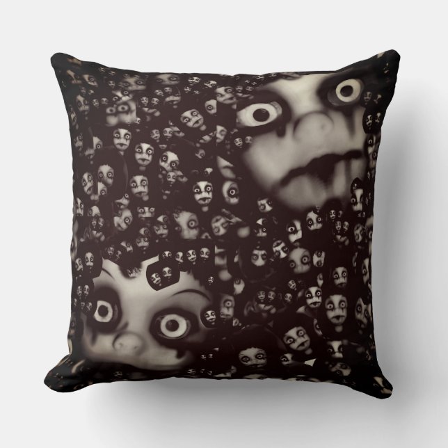 Coussin papier peint terror twin dollies (Recto)