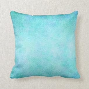 Coussin Papier turquoise bleu-clair d'aquarelle d'Aqua