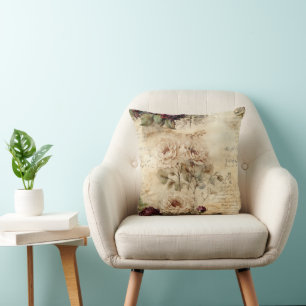 Coussin Papier Vélin Floral Lettre d'Amour Victorienne