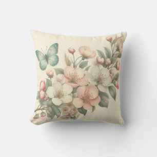 Coussin Papillon à ressort/floral vintage