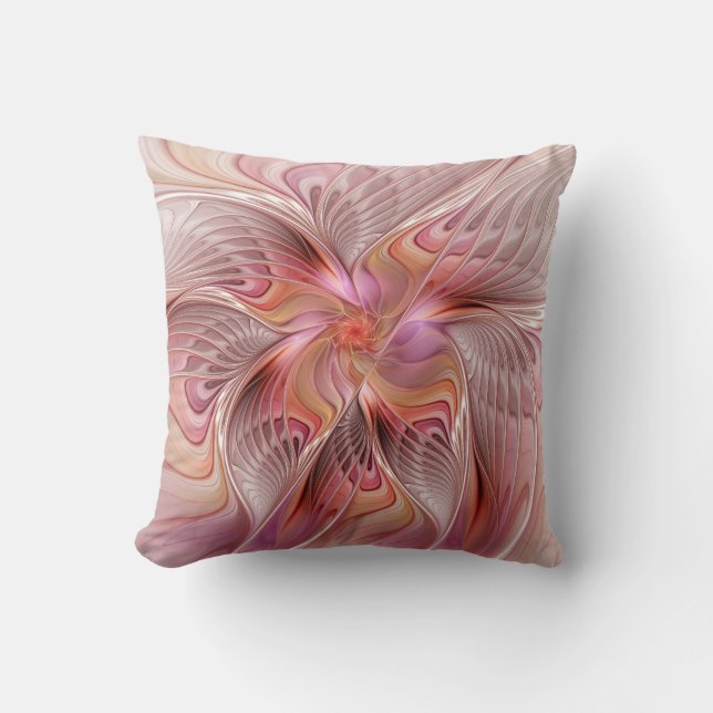 Coussin Papillon Abstrait coloré Imaginaire Fractal Art (Recto)