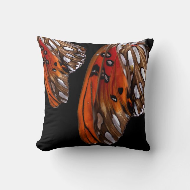 Coussin papillon - Ailes orange de papillon (Recto)