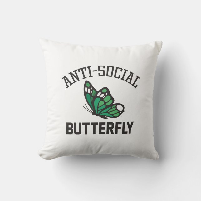 Coussin Papillon anti-social (Recto)