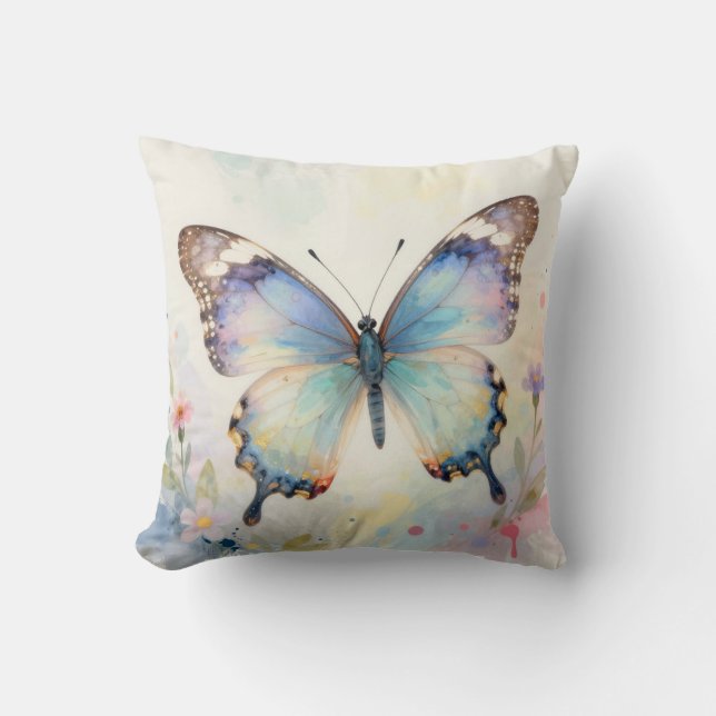 Coussin Papillon Aquarelle  (Recto)