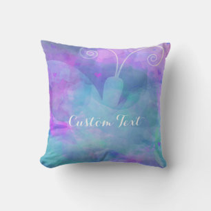 Coussin Papillon aquarelle pastel Printemps coloré