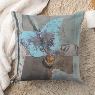 Coussin Papillon - Art multimédia mixte