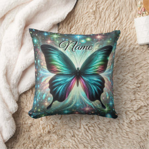 Coussin Papillon aux étoiles galactiques et brillantes