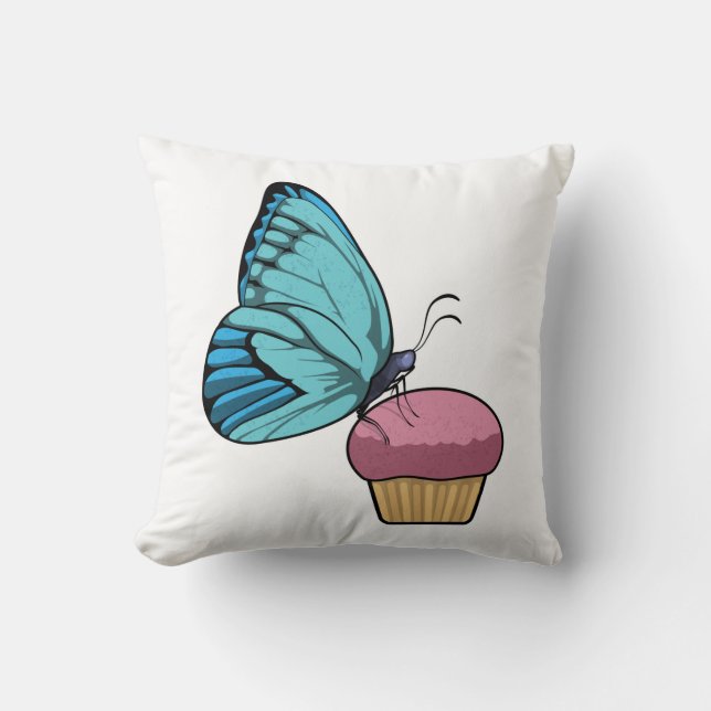 Coussin Papillon avec muffin (Recto)