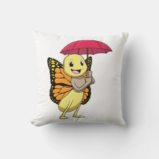 Coussin Papillon avec parapluie (Recto)