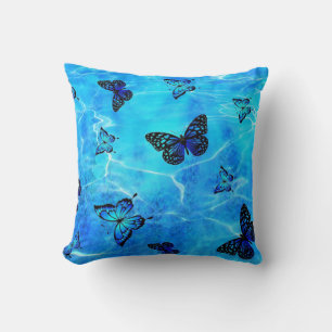 Coussin Papillon bleu