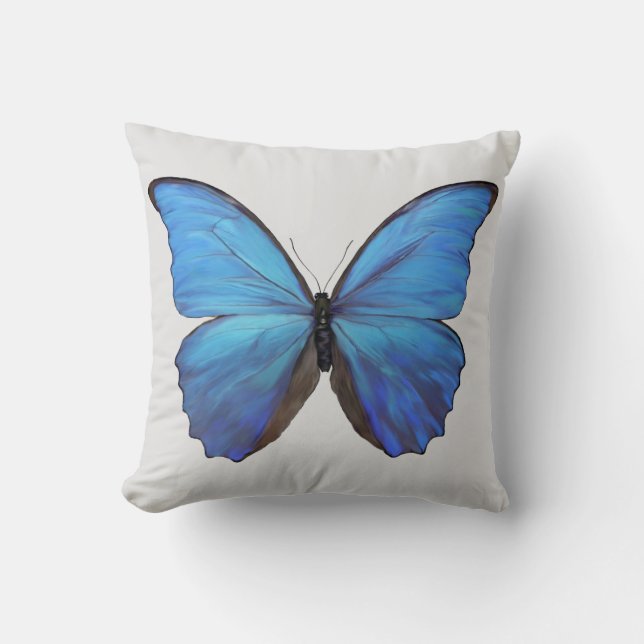 Coussin Papillon bleu de l'oreiller (Recto)