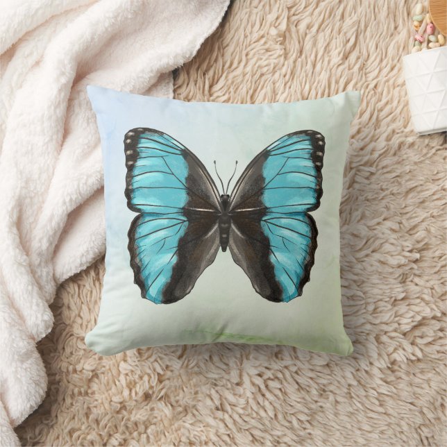 Coussin Papillon bleu Insect Art Amour de la nature (Couverture)