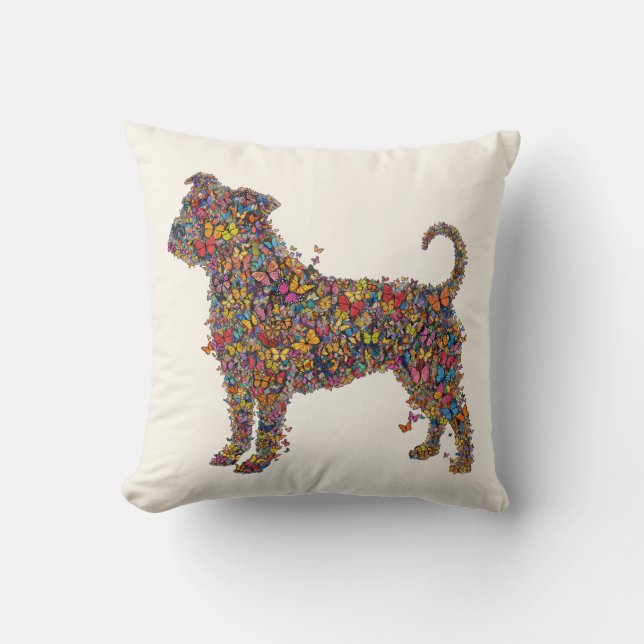 Coussin Papillon Bully Silhouette Art | Maman Chienne Pitb (Recto)