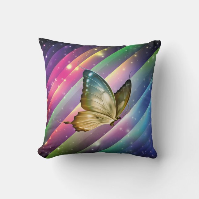 Coussin Papillon coloré d'été (Recto)