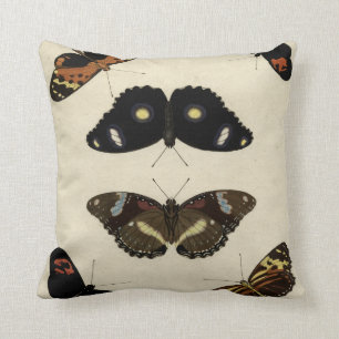 Coussin Papillon coloré Medley sur Arrière - plan de crème