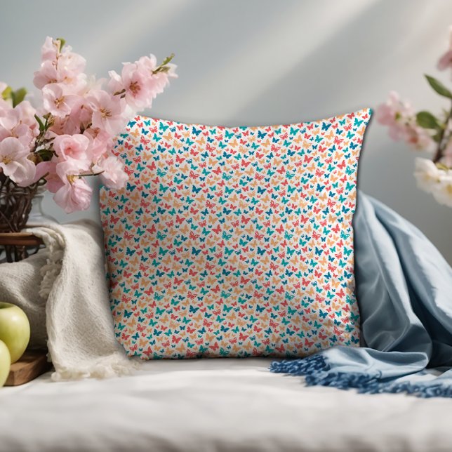 Coussin Papillon contemporain mignon rose rose rose (Créateur téléchargé)