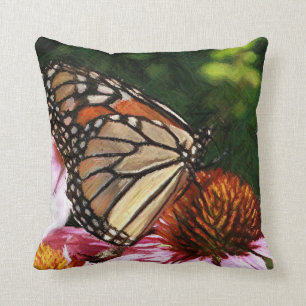 Coussin Papillon dans mon carreau 16" de jardin x 16"