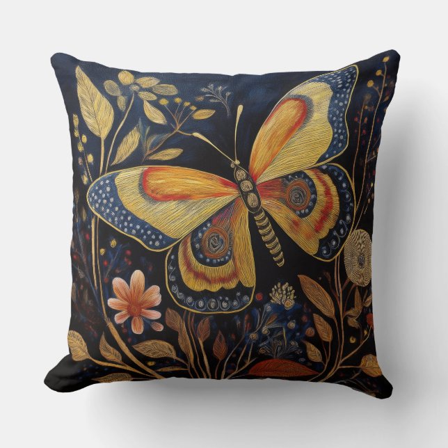 Coussin Papillon d'art populaire II (Recto)