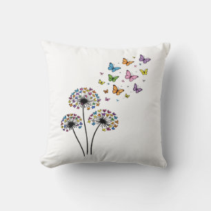Coussin Papillon de pissenlit en vol