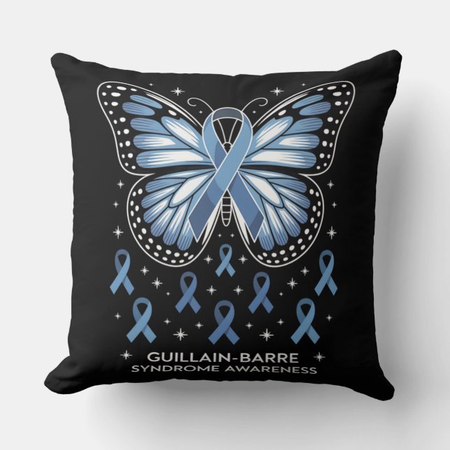 Coussin Papillon de sensibilisation au syndrome de Guillai (Recto)