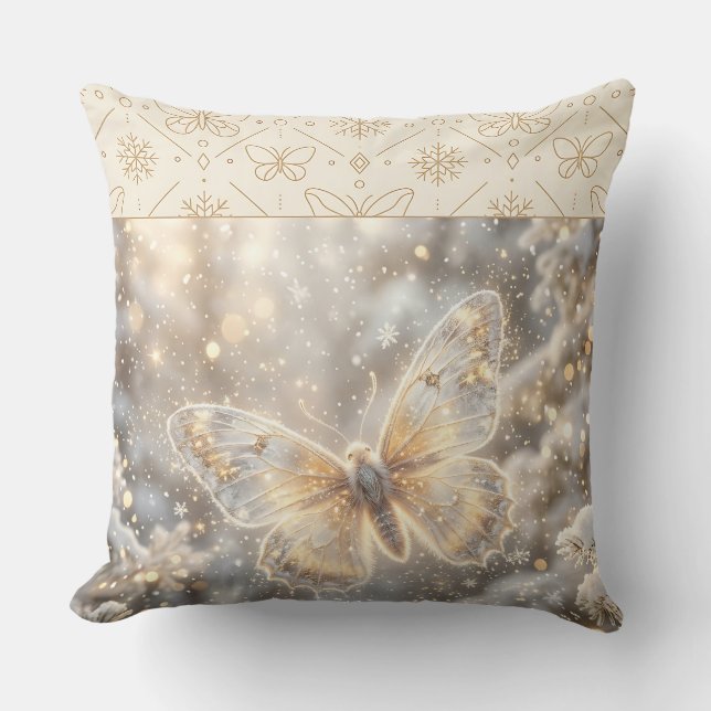 Coussin Papillon d'hiver doré (Recto)