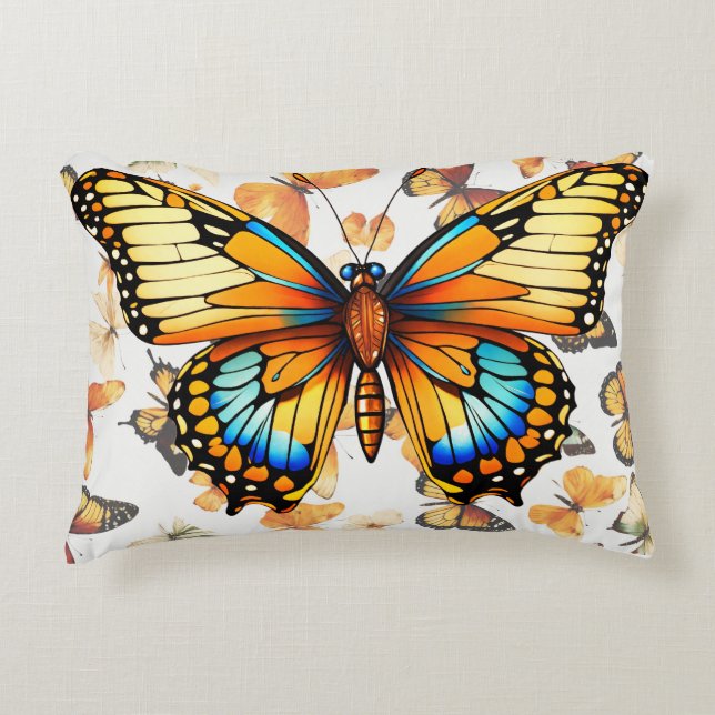 Coussin papillon - Elégante nature inspirée H (Devant)