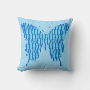 Coussin Papillon en impression abstraite - nuances de bleu
