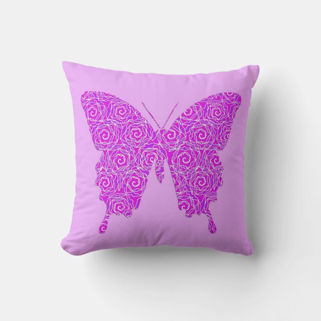 Coussin Papillon en motif abstrait - lavande, violet (Recto)